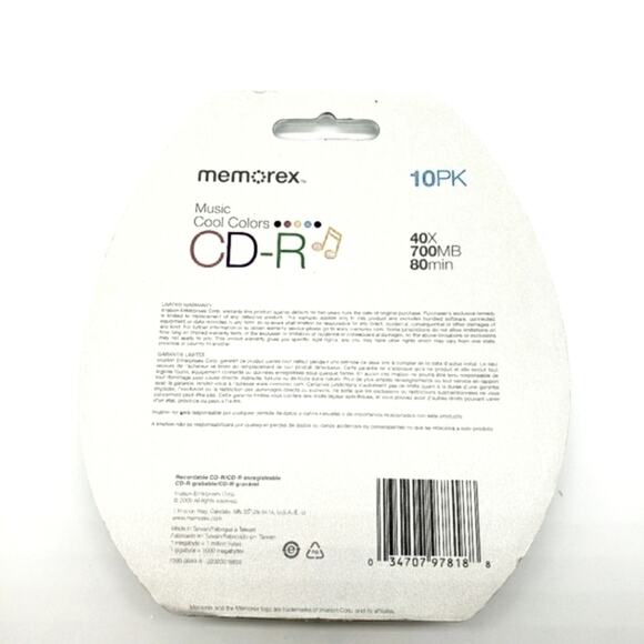 Music Cool Colors Memorex 10Pk CD-R - Picture 2 of 5